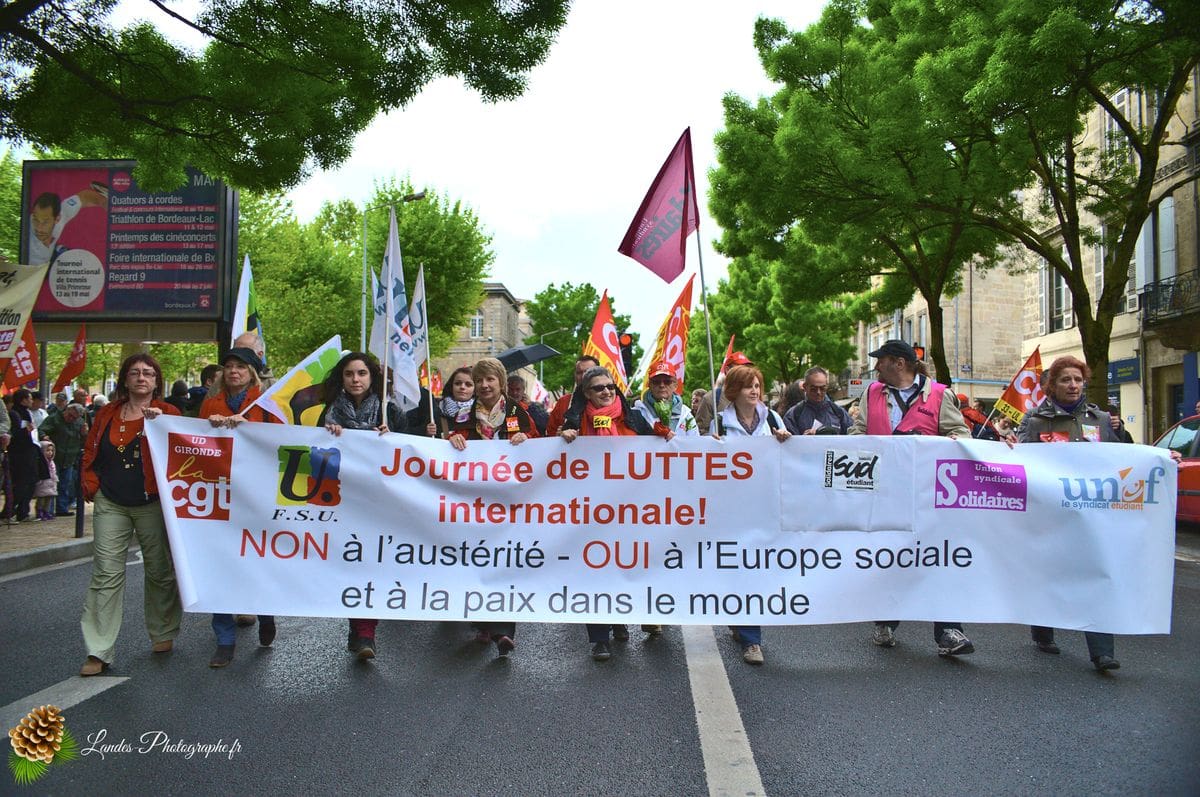 📰 Reportage pour Corbis-Images : Couverture de la Manifestation du 1er Mai 2013 à Bordeaux Manifestation du 1er Mai 2013 à Bordeaux