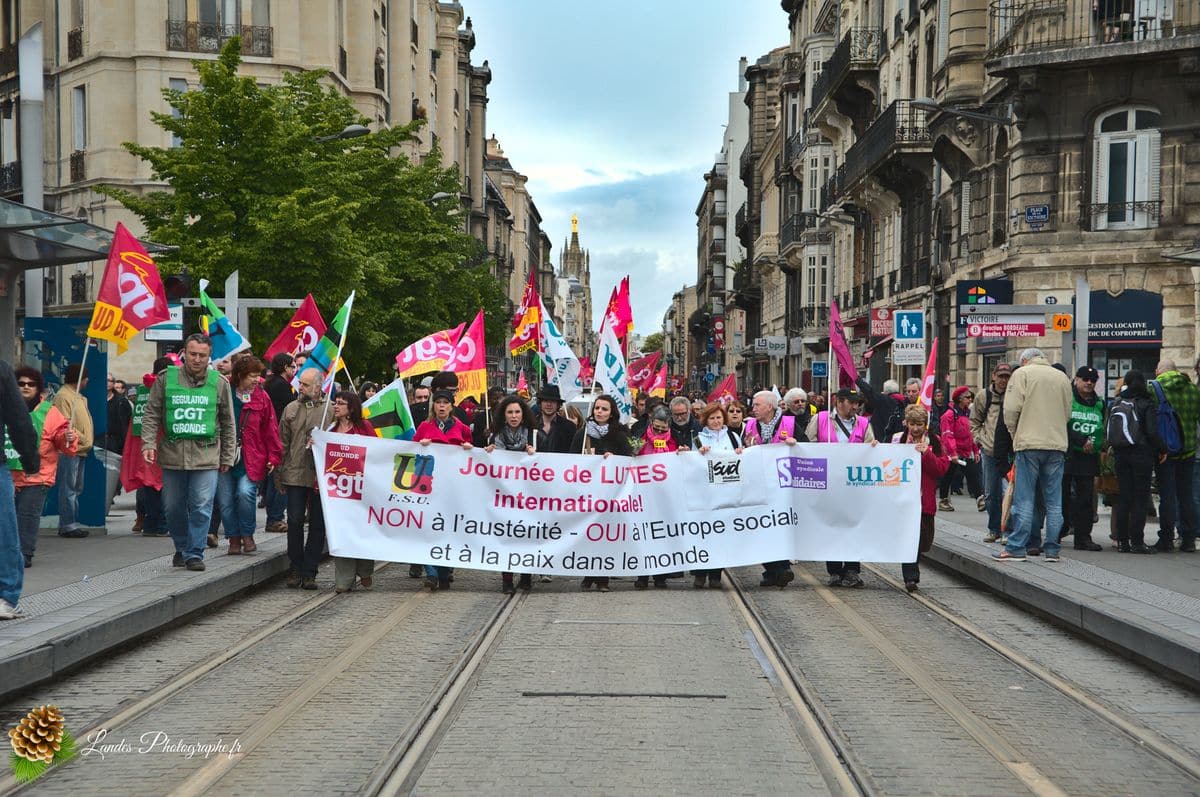 📰 Reportage pour Corbis-Images : Couverture de la Manifestation du 1er Mai 2013 à Bordeaux Manifestation du 1er Mai 2013 à Bordeaux