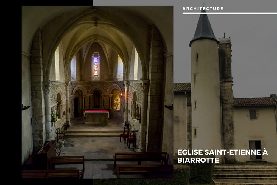 ✨ L'Église Saint-Étienne de Biarrotte : Harmonie entre Roman et Gothique Eglise Saint-Etienne à Biarrotte