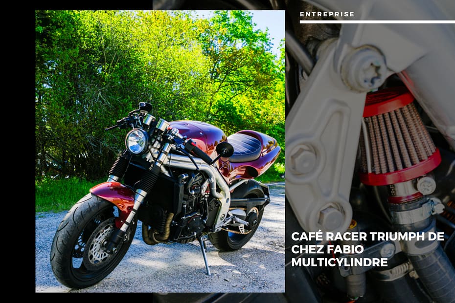 café racer triumph de chez fabio multicylindre